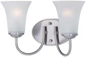 MAXIM LIGHTING 10052FTSN Logan 2-Light 14" Wide Satin Nickel Vanity Light MAXIM LIGHTING 10052FTSN Logan 2-Light 14" Wide Satin Nickel Vanity Light