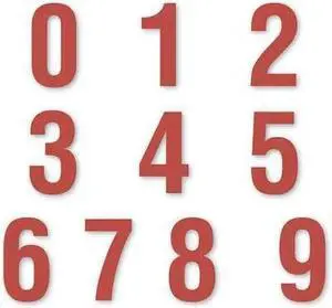 MAGNA VISUAL DCN-153 Die Cut Number Magnets,Red,1-1/2",PK108