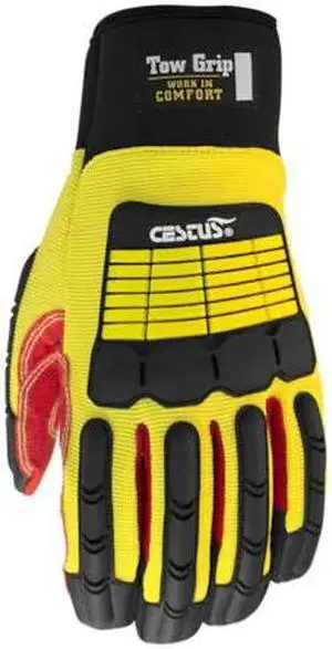 CESTUS 3084-XL Impact Gloves, Cotton Palm with Skid-X Rough Out, XL,PR