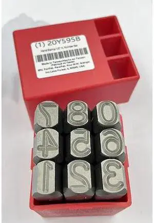 ZORO SELECT 20Y595 Hand Stamp,1/2 In,Number Set