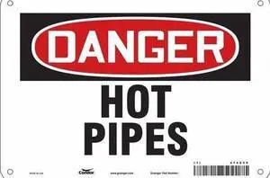 CONDOR 474Z59 Danger Sign,10" W x 7" H,0.032" Thick, 474Z59