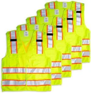 TR INDUSTRIAL TR5PBA-XXXL-5PK Class 2 High Visibility 5-Point Breakaway Safety