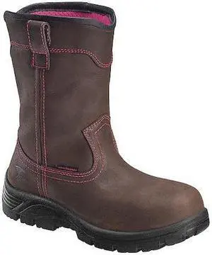 AVENGER SAFETY FOOTWEAR A7146 Women's Composite Toe Wellington Leather Boots,