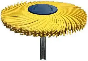 DEDECO 1829 Sunburst Radial Bristle Discs 3 in Curved Tc 6-Ply Yellow 80 Grit