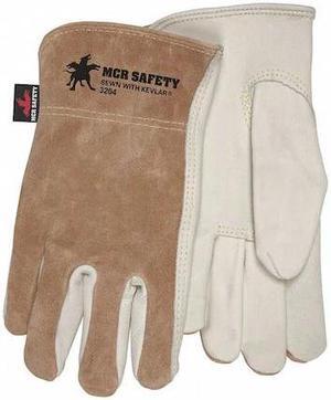 MCR SAFETY 3204XL Leather Drivers Gloves, Cowhide, Shirred Slip-On, Keystone