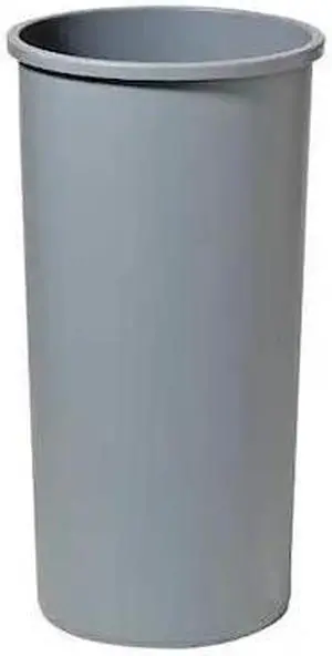 RUBBERMAID COMMERCIAL FG354600GRAY Untouchable(R) 22 gal Round Indoor Plastic