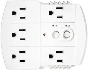 ZORO SELECT 11X433 Plug-In GFCI, Wht, 15A, 5-15P, Indoor, 125VAC (Formerly