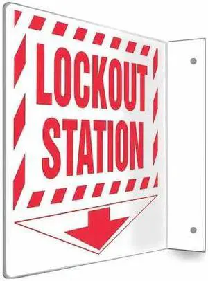 CONDOR 480W61 High Visibility Safety Sign, 8 in Height, 12 in Width, PETG,
