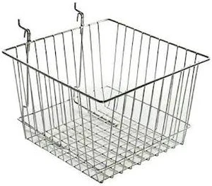 AZAR DISPLAYS 300622 8"H Chrome Wire Basket, PK2 AZAR DISPLAYS 300622 8"H Chrome Wire Basket, PK2