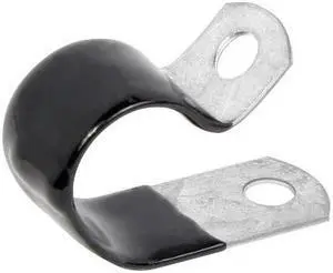 ZORO SELECT CWV0507Z1 Cable Clamp, Steel, 1/4 in Bundle Dia., Black, 50 PK