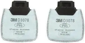 3M D3078 Filter, D3000, White, Push to Connect, 3M(TM) Secure Click(TM)