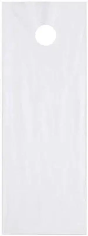 PARTNERS BRAND PBDK0616 6" x 16" Poly Bags W/Doorknob Handle, 1.5 mil, Clear,