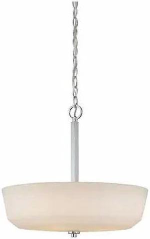NUVO 60-5807 Willow 4 Light Pendant White Glass Polished Nickel NUVO 60-5807 Willow 4 Light Pendant White Glass Polished Nickel