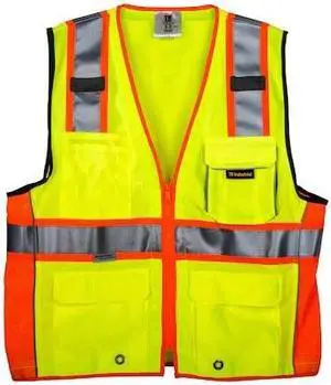 TR INDUSTRIAL TR88055-3M-XXXL Class 2 Safety Vest with Pockets and Zipper