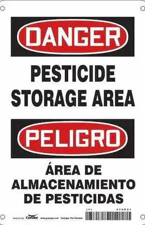 CONDOR 470P21 Safety Sign, 10 in Height, 7 in Width, Aluminum, Horizontal