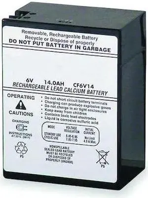 ACUITY LITHONIA ELB 0614 Battery,Lead Calcium,6V,14A/HR.