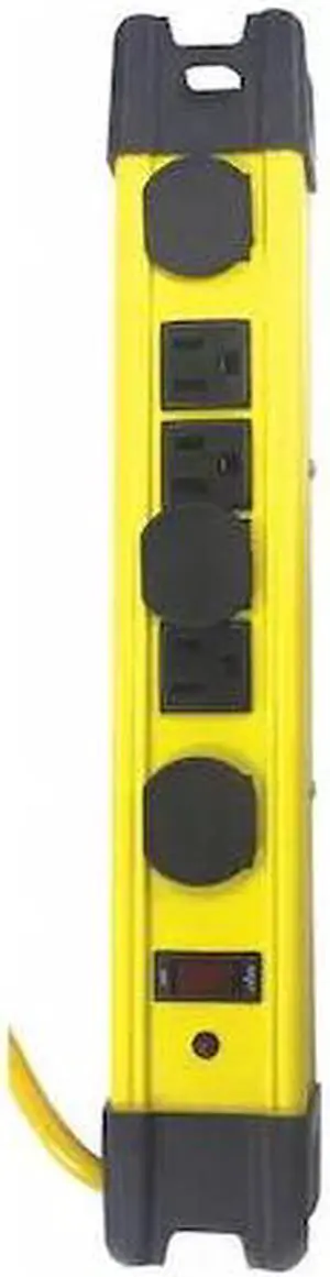 POWER FIRST 52NY60 Surge Protector Outlet Strip,Yellow