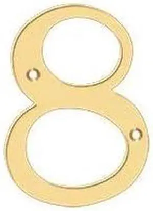 DELTANA RN4-8 Numbers, Solid Brass Lifetime Brass 4"
