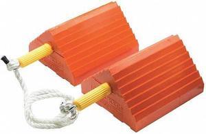 CHECKERS UC1400-6-P Wheel Chock,9" D,5" H,16" W,Orange,PR