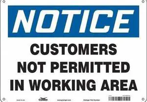CONDOR 473D64 Safety Sign, 10 in Height, 14 in Width, Polyethylene, Horizontal