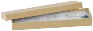 PARTNERS BRAND JB821K Jewelry Boxes, 8" x 2" x 7/8", Kraft, 100/Case