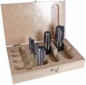 GREENFIELD THREADING 353768 6pc HSS Medium Hook Taper Pipe Tap Set PTT