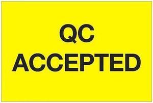 TAPE LOGIC DL1144 Tape Logic® Labels, "QC Accepted", 2" x 3", Fluorescent