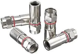POWER FIRST 4UJL4 Coaxial Connector,RG59 Reg/Tri/Quad,PK50