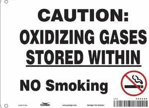 CONDOR 486A26 Chemical Sign, 7" H, 10" W,  Vertical Rectangle, English, 486A26