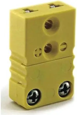 DAYTON 36GK91 Thermocouple Jack,K,Yellow,2 Pins
