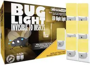MIRACLE LED 602182 Bug Light Night Light Amber Glow to Protect your Precious