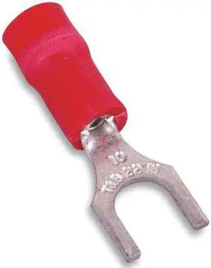 STA-KON 18RA-6F Fork Terminal, #6 Stud Size, 16 AWG, 600 V, Vinyl Insulated,