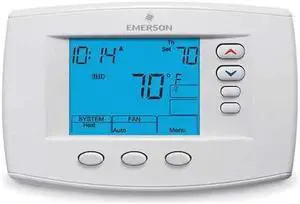 EMERSON 1F95-0671 Low Voltage Thermostat , 7, 5-1-1 Programs, 4 H 2 C, 24VAC
