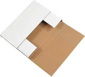 PARTNERS BRAND M1293BF Easy-Fold Mailers, 12 1/8" x 9 1/8" x 3", White,