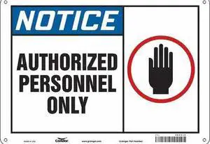 CONDOR 486Z36 Safety Sign, 10 in Height, 14 in Width, Polyethylene, Horizontal