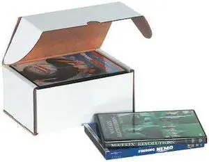 PARTNERS BRAND MLRDVD6 DVD Mailers, 7 5/8" x 5 7/16" x 3 9/16", White, 50/Bundle
