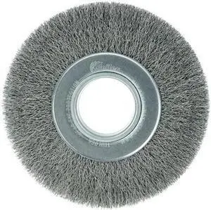WEILER 3090 7" Wide Face Crimped Wire Wheel, .0118" Steel Fill, 2" Arbor Hole
