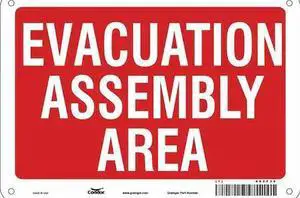 CONDOR 485F39 Safety Sign, 7 in Height, 10 in Width, Aluminum, Vertical