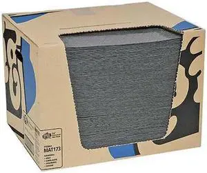 PIG MAT173 Absorbent Mat Pad, Absorbs 18.1 gal. Universal, PK 100 ,Gray