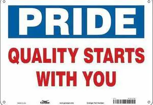 CONDOR 475J76 Safety Sign, 10 in Height, 14 in Width, Polyethylene, Horizontal