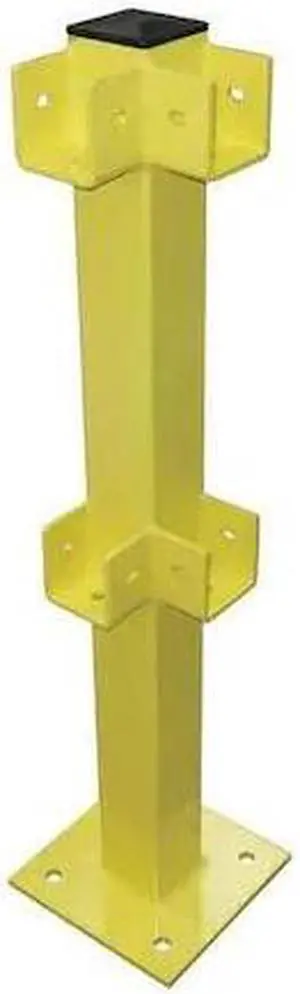 ZORO SELECT 22DN06 Corner Post,45 In.,Yellow,Steel