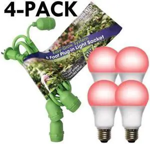 MIRACLE LED 602268 Grow LED Light Cord System 4 Socket & LED Red Grow Light Kit