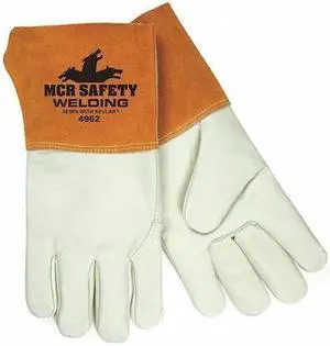 MCR SAFETY 4952XL Red Ram Welding Gloves, Gauntlet Cuff, Wing Thumb, Standard