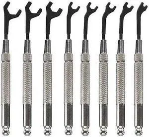 MOODY TOOL 58-0161 Open End Wrench Set,30 Deg,2.5-7mm,8 Pc