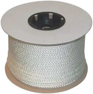 ZORO SELECT P03600-01 Rope, 600ft, Wht, Braid, Polystr