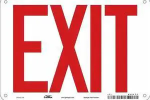 CONDOR 480L76 Exit Sign, English, 10" W, 7" H, Aluminum, White