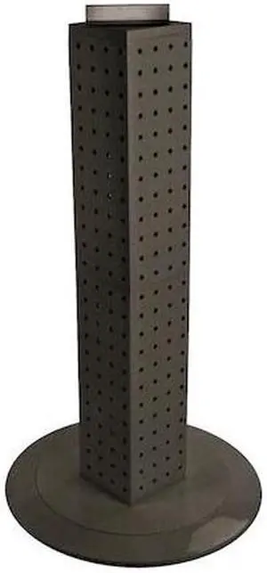 AZAR DISPLAYS 700222-BLK Four-sided 4"W x 24"H Pegboard Tower W/ Revolving