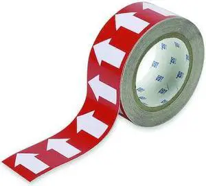 BRADY 91426 Arrow Tape,White/Red,1 In. W,90 ft. L