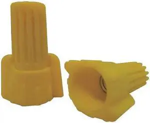 POWER FIRST 5UYJ7 Twist-On Wire Connector, 10 AWG Max, Yellow, Thermoplastic,