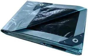 ZORO SELECT 5WTN9 Tarp, 20 x 20 ft, 10.5 mil, Polyethylene, Heavy Duty,
